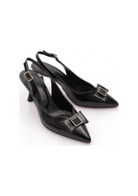 Resim Dgn 25643 Kadin Tokali Topuklu Ayakkabi Siyah Rugan 