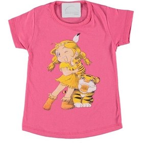 Resim Liay Moda Kaplanlı Kız Baskılı Kız Çocuk Tişört Pembe 