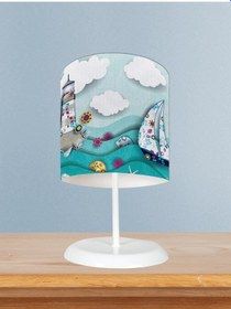 Resim Mekta Home Bebek Ve Çocuk Odası Deniz Feneri Ve Yelken Desenli Abajur 