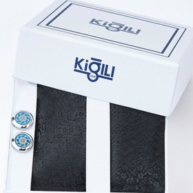 Resim Koyu Lacivert 3'lü Kravat & Mendil & Kol Düğmesi Seti 