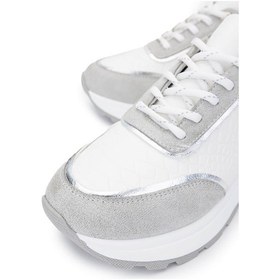 Resim Tamer Tanca Kadın Vegan Beyaz Sneakers & Spor Ayakkabı 936 81185 Bn Ayk Y25 Byz Kroko/lame Beyaz 