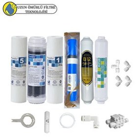 Resim Pemax Water Solutions Purefer Açık Kasa Çift Sedimentli Sertifikalı 6'lı Vontron Helixfil Yüksek TDS Mebran B12 Alkalili 