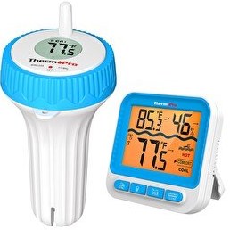 Resim ThermoPro TP211B Yüzen Kablosuz Su Geçirmez Sensör-Monitör Havuz Sıcaklık Termometresi 