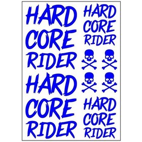 Resim A4 Sticker 120 Tek Paket Çoklu Sticker Hard Core Rider Mavi Çok Renkli 