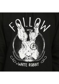 Resim Bant Giyim - White Rabbit Siyah Kapüşonlu Erkek Sweatshirt 