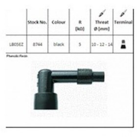 Resim NGK BUJİ BAŞLIĞI LB05EZ 90 DERECE 5OHM 14MM İKİ ZAMANLI VE SABİT BAŞLIKLI BUJİLER İÇİN 