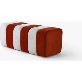 Resim Premium Büyük Yarmalı Yatak Ucu Bench & Makyaj Masası Pufu Modern, Şık & Dekoratif Turuncu Turuncu 