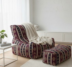 Resim Vintage Turkish Velvet Puff Vintage Armut Koltuk - Vintage Ottoman 