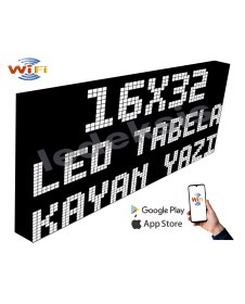 Resim Ledeksis LED Tabela 16 x 224 cm Tek Taraflı Beyaz Kayan Yazı Wifi (Telefondan Yazı Değiştirme) 