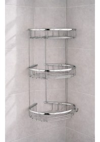 Resim Paslanmaz Banyo Köşe Rafı Duvara Monte Krom 