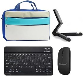 Resim Microcase Apple iPad Air 11 M3 (2025) ile uyumlu Tablet Çanta+Bluetooth Klavye+Mouse+Tablet Standı Siyah-AL4840 