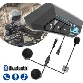 Resim Motosiklet Kask Telsiz Kulaklık Intercom Ip65 Su Geçirmez, Fm Radyo,sesli Komut Destekli 