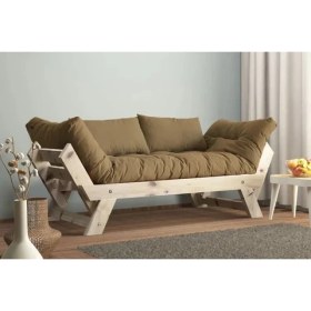 Resim Vivense Woodesk Adalar Masif Ahşap Kanepe, Natural-Camel Renk 