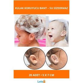 Resim Su Geçirmez Bebek Banyo Kulak Koruyucu Bant 20 Adet 