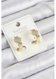 Resim Xuping Zirkon Taşlı Kalp Model Gold Renk Kadın Küpe - Tj-bkp10857 Çok Renkli 