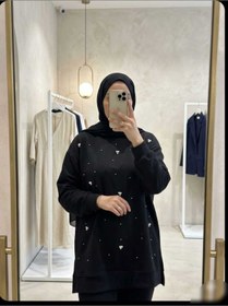 Resim BYBIYIK KADIN İNCİ DETAYLI TESETTÜR TUNİK 
