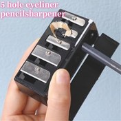Resim 1 adet 5 delikli Eyeliner Rulo Kalem Bıçağı, Makyaj Rulo Kalem Bıçağı, 5 Eyeliner ve Dudak Kalemi için Uygun 