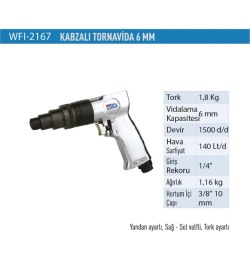 Resim Wufu Havalı Tornavida Kabzalı Tip 1500 D/d 6 mm WFI2167 