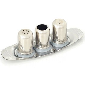 Resim Omnisoft Küçük Boy Gondol Tuzluk Takımı Paslanmaz Çelik 6 Adet Krom 