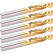 Resim Yaozixa 5 Adet Titan Kaplı Hızlı Çelik Spiral Freze Aleti - 6mm Çap, Alüminyum Ve Renkli Metal Kesim İçin, 28mm Bıçak Uzunluğu, Cnc Uygulamaları 