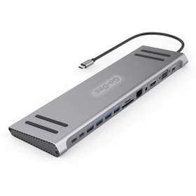 Resim Go-Des Gd-9120 14 In 1 Stand Özellikli Type-c Hub Sd Kart-rj45-hdmı-vga-usb Çoğaltıcı 