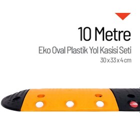 Resim İleri Trafik Eko Oval Plastik Hız Kesici Kapaklı Set, Yol Kasisi 30 x 33 x 4 cm - 10 metre 