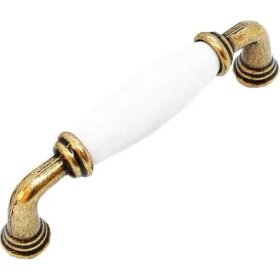 Resim Eym Porselen Mobilya Dolap Kulp 96 mm Antik Sarı 