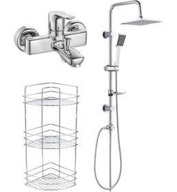 Resim Eca Luna Banyo Bataryası+tema Rain Quadro Tepe Duş Takım+3'lü Raf 