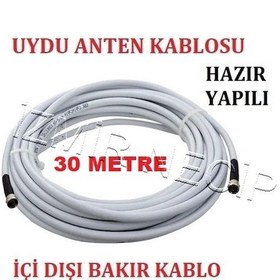 Resim 30 Metre Full Hd 3D 4K Uydu Çanak Anten Kablosu Rg6-U 