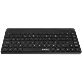 Resim Everest Kb-bt66 Siyah 2.4g+bt1+bt2 Üçü Bir Arada 3 İn 1 Q Kablosuz Klavye 