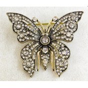 Resim Kelebek Swarovski Taşlı Elmas Montür Yaka İğnesi Broş Sevgiliye Hediye 