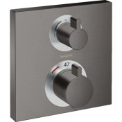 Resim Hansgrohe Ecostat Mat Siyah Krom Duş Termostatı Bataryası 
