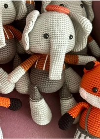 Resim Quezzquality Amigurumi El Örgüsü Oyuncak Fil 
