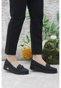 Resim Mehmet Mete 403 Comfort Tokalı Taşlı Kadın Babet 001 