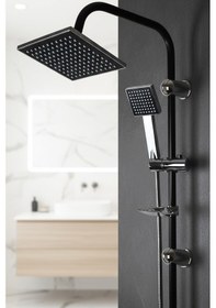 Resim 0590-12 Robot Duş Takımı El Ve Tepe Başlıklı Duş Seti Siyah Beyaz Krom Gold Renkler Siyah - Krom 