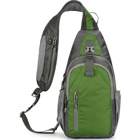 Resim Mufunye Erkekler İçin Askılı Çanta Göğüs Çantası Usb/kulaklık Kablosu Çıkışlı Portlu Çapraz Askılı Omuz Çantası Yürüyüş İçin C Yeşil 