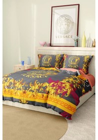 Resim Marka Nevresim Takımı Çift Kişilik Pamuklu Saten Kumaş 6 Parça 3d Dijital Baskı Duvet Cover Set Model No:117 Renkli 