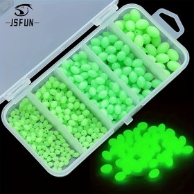 Resim 375 Adet Karanlıkta Parlayan Balıkçılık Boncuk Seti, Küresel Yüzer PVC Malzeme, Gece Balıkçılığı Lüminesans Boncuk Çeşitleri, Yumuşak Yemler, Takım Yüzerler, Balıkçılık Aksesuarları - Gece Avı için İdeal 