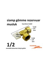 Resim Siamp Gömme Rezervuar Musluğu 1/2 Kuyruksuz Yarım Parmak Prinç Aç 