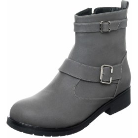 Resim Costo Shoes K313-1 Gri Yağlı Deri Büyük Numara Kadın Botları 