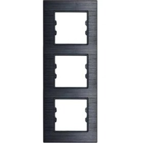 Resim Arvehu Electric Asfir Schneider Asfora Serisi Alüminyum Onyx Dikey Üçlü Çerçeve ALG313-71 Modeli 