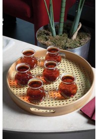 Resim 6'lı Keyfi Ala Borosilikat Cam Kulplu Çay Bardağı Çok Renkli 