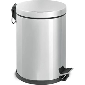Resim Gri 12L Paslanmaz Pedallı Çöp Kutusu, Şık ve Dayanıklı Ev ve Ofis Kullanımı Için Ideal 