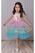 Resim TONTİŞLER BEBEK VE ÇOCUK GİYİM Kız Çocuk Unicorn Elbisesi Doğumgünü Hediyelik (1-2-3-4-5-6-7-8) Yaş 
