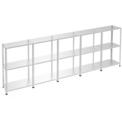 Resim RafBurada 3 Katlı 5'li Galvaniz Çelik Raf - Depo, Arşiv, Kiler, Dosya, Market Rafı 43x75 Cm-100 Cm-0.70 Mm 