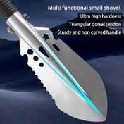 Resim 1 Adet Sağlam Çok Fonksiyonlu Mini Kürek - Yüksek Sertlikte Metal Üçgen Bıçak, Kavisiz Dayanıklı Sap, Kampçılık, Keşif, Kendi Kendine Sürüş ve Ekim için Taşınabilir Kompakt Tasarım, Kurtarma Araç Seti | Ergonomik Saplı | Keskin Kenarlı Kürek 