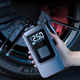 Resim Taşınabilir Lastik Şişirme Hava Kompresörü ile Basınç Göstergesi - 150PSI Elektrikli Pompayla LED Flaş Ekran, 2000mAh Şarj Edilebilir Lityum Pil, USB Şarj, Arabalar, Motosikletler, Bisikletler, Toplar için 