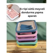 Resim Elite Ev Tipi Spatula'lı Meyveli Sütlü Dondurma Yapma Tavası Aparatı Dondurma Tava 1 Adet 