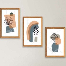 Resim Wow 3 Parça Bohem Modern Tarzda (Çerçeve Görünümlü) Uv Baskı Duvar Tablo Seti 