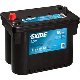 Resim Exide Akü 50ah 800cca G34 Agm Start-stop Düz B7 Ön Tırnak (TİP 2) (260×173×206)exd-ek508 